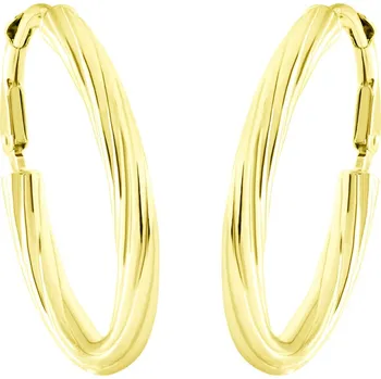 Náušnice GEMMAX Oválné zlaté náušnice na klapku krouceného designu – zlatý šperk ryzosti 585/1000 v Dárkovém balení s Certifikátem GLEYN-03133