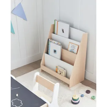 Knihovna Knihovna se 4 policemi ze světlého dřeva MDF úložný prostor knihovna v moderním stylu dětský pokoj Beliani