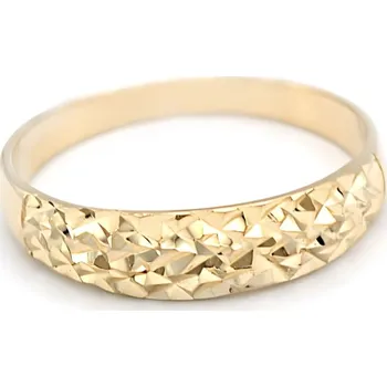 Prsten Zlatý prsten s rytým mřížkováním 1,33g