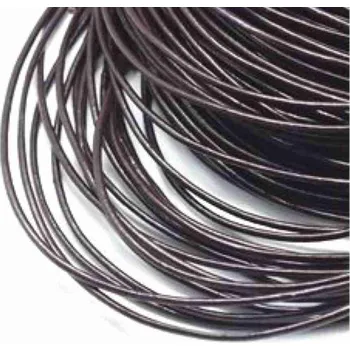 Dětské navlékací korálky Pro Háčkování Kůže kulatá ø 2 mm, tmavě hnědá 1 m