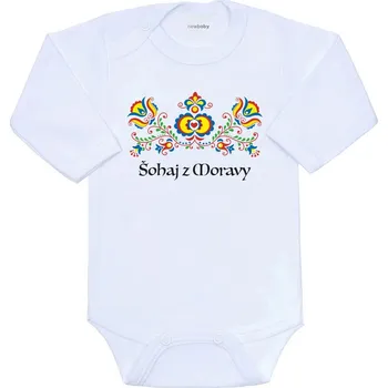 Dětské body s potiskem New Baby Lidový vzor Šohaj z Moravy, vel. 74 (6-9m)