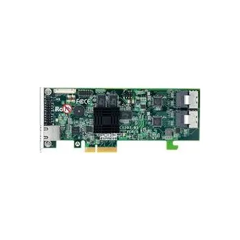 ARECA 4-port 6Gb/s SATA PCIe 2.0 x4, RAID 0/1/1E/3/5/6/10/30/50/60/Single Disk/JBOD, 512MB Cache, 1x SFF-8087,LP