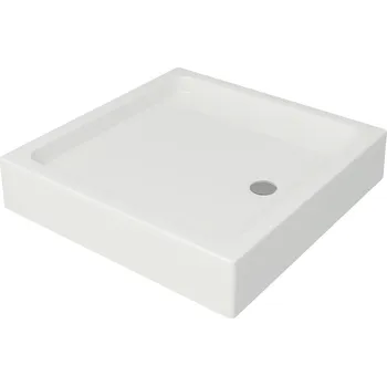 Sprchová vanička CERSANIT Čtvercová sprchová vanička TAKO 80x16 bílá integrovaná S204-011