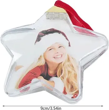 Vánoce Vánoční baňka s fotkou | rámeček na fotku - Hvězda