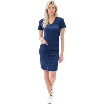 Zdravotnický oděv Perlička® Zdravotnické šaty Mia SATTÉ® Navy modrá Barva: Navy, Velikost: XL
