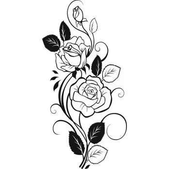 Samolepící dekorace Samolepka na zeď Drukant W-R007_140 růže 70x140 cm černá