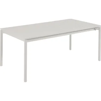 Zahradní stůl Světle šedý kovový zahradní rozkládací stůl Kave Home Zaltana 180/240 x 100 cm