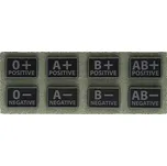 PVC nášivky krevní skupiny, 2 ks, Helikon, Černé, AB- Rh-
