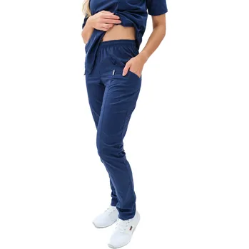 Zdravotnický oděv Perlička® Zdravotnické kalhoty SISI SATTÉ Slim Navy modrá Barva: Navy, Velikost: 40