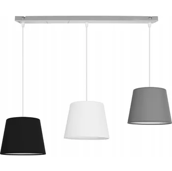 ZÁVĚSNÉ STROPNÍ SVÍTIDLO ČERNÝ LUSTR TROJITÉ LIŠTOVÉ STÍNIDLO DO OBÝVACÍHO POKOJE