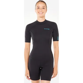 Neoprenový oblek DECATHLON Dámský krátký neopren na surf 100 1,5 mm XL MODRÁ|ČERNÁ
