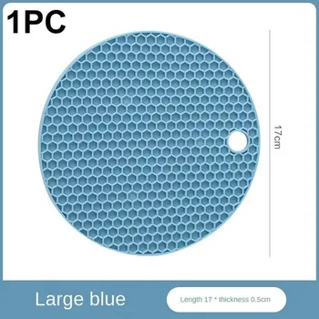 Chňapka Izolační silikonová podložka proti skluzu | Kuchyňské potřeby - Modrá - 1ks,17 cm x 0,5 cm