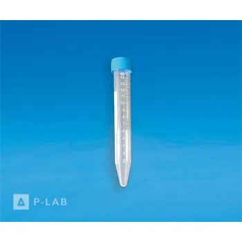 Zkumavka centrifugační s modrým šroubovacím víčkem | KARTELL (Objem (ml): 50, Balení (ks): 25 ve stojánku, Sterilita: Nesterilní)