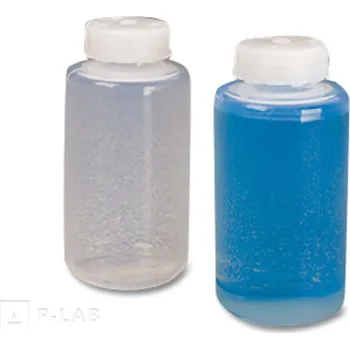 Laboratorní baňka Lahvička centrifugační s plochým dnem (Objem (ml): 500, Průměr × výška (mm): 69,5 × 169,6, Materiál: PC, Max. přetížení (× g): 13 700, Balení (ks): 4)