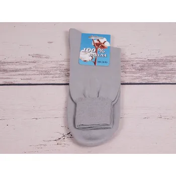 Pánské ponožky české zdravotní ponožky Props 100% bavlna SV. ŠEDÉ velikosti ponožek: 32-33 ( EUR vel. 48-49)