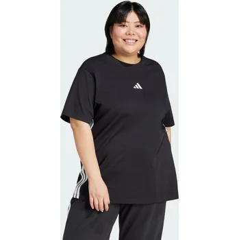 ADIDAS Tričko Essentials 3-Stripes Cotton M+ BÍLÁ|ČERNÁ