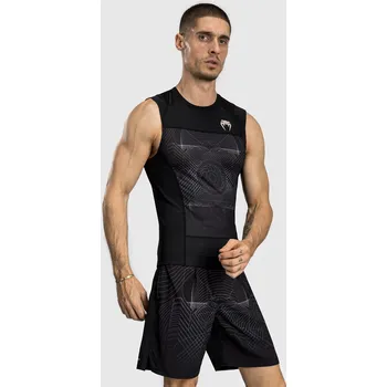 Pánská móda Pánský rashguard - funkční triko Venum G-Fit Air - bez rukávů - Deep Black/Desert Sand Velikost: XXL