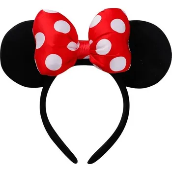 Čelenka Čelenka s ušima pro dívky | party doplňky - Puntíkatá červená mašle