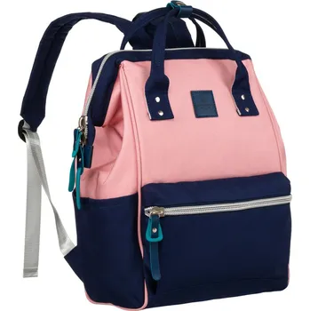 Městský batoh Praktický městský batoh s kapsami a USB portem Barva: růžová || námořnictvo