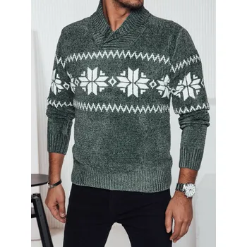 Pánský svetr Pánský svetr sněhové vločky WX2268 Barva: Zelená, Velikost: XL