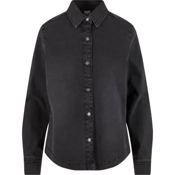 Dámská košile Dlouhý rukáv z Urban Classics - Ladies Denim Shirt - Ženy - černá