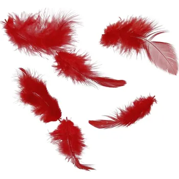 Peří, 10g, ČERVENÁ, cca 5 cm, 1 bal.