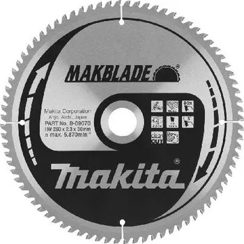 Pilový kotouč Makita Příslušenství - Pilový kotouč na dřevo, 260x30 mm, 80 zubů B-09070