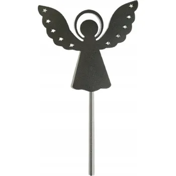 Vánoční dekorace Vánoční anděl s hvězdami - kovová dekorace s třpytkami na Vánoce