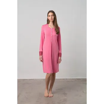 Dámská noční košile Vamp - Dámská noční košile s dlouhým rukávem, red passion L i512_15964_427_4