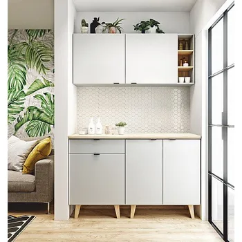 Kuchyňská linka Kuchyňská linka LYKKA 140 Varianta: dvířka šedé / dub sonoma