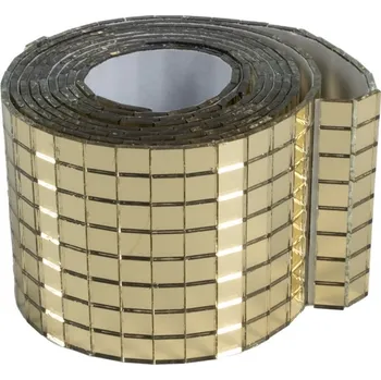 Zrcadlo Samolepící zrcadlová mozaika zlatá - 4x100cm