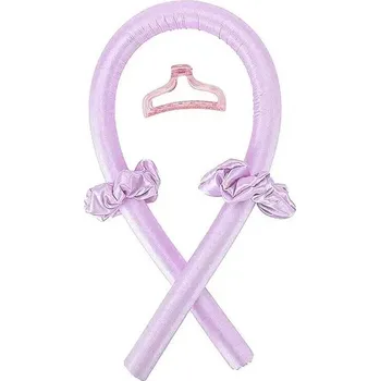 Natáčka na vlasy Beztepelné pěnové natáčky s čelenkou sada | sada na natáčení vlasů | pěnové natáčky 3 ks - FIALOVÁ