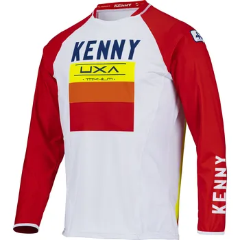 cyklistický dres KENNY dres TITANIUM 22 red/white - L