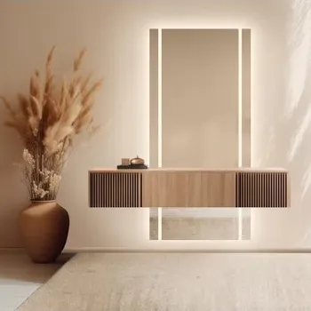 Zrcadlo Obdélníkové zrcadlo ze dvou částí s osvětlením - MERY LED