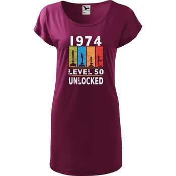 Dámské tričko DOBRÝ TRIKO Dámské tričko/šaty Level 50 unlocked Velikost: XS, Barva: Fuksiová