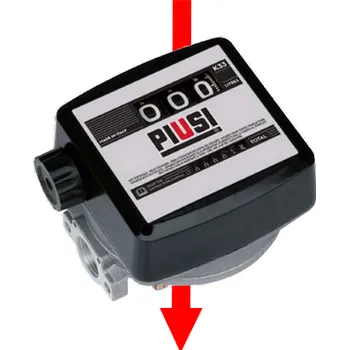 Mechanický průtokoměr na naftu K33 PIUSI Směr toku: C - shora dolů ↓