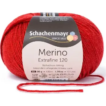 Příze Schachenmayr Merino extrafine 120 Červený melír 127 (Příze Merino extrafine 120 Červený melír 127)
