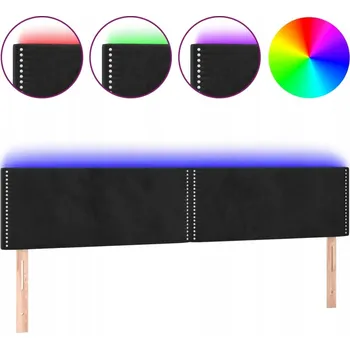 Čelo postele LED sametové 180x78 cm černé