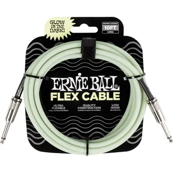 Ernie Ball Flex Instrument Cable Straight/Straight 10ft - Glow in Dark + prodloužená záruka 3 roky