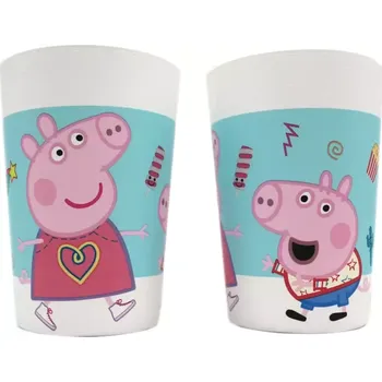 Party nádobí Plastové kelímky Prasátko Pepina 230ml - 2ks