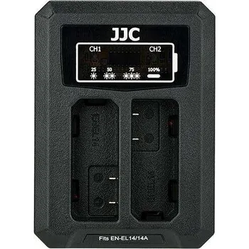 Nabíječka baterií JJC duální nabíječka pro dva akumulátory Nikon EN-EL14 / EN-EL14A