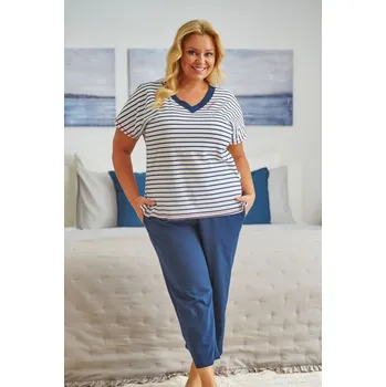 Dámské pyžamo Dámské pruhované dlouhé pyžamo Velikost: XL