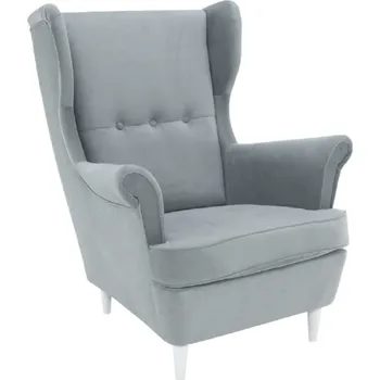 Obývací stěna Křeslo ušák, světle šedá/bílá, RUFINO 3 NEW