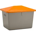 Zásobník na posyp "V" s víkem proti vandalům, bez otvoru CEMO Barva: Šedá / kov, Objem: 700 l