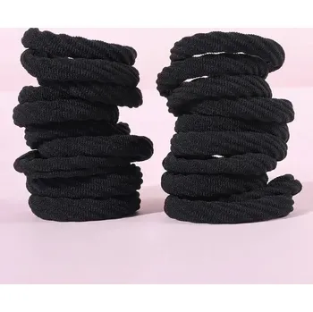 Elastické gumičky do vlasů | dámské doplňky na vlasy 20 ks - keprová černá