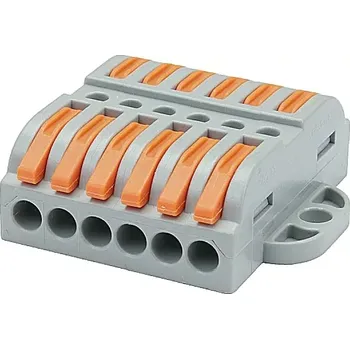 Tracon OVOFT66 Krabicová svorka pružinová 0,5-4mm2, 32A, 400VAC 6P (Tracon OVOFT66)