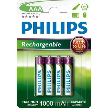 Článková baterie Philips HR03 Micro AAA R03B4RTU10/10 1000 mAh 4 ks