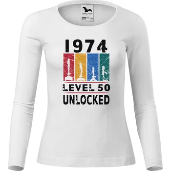 Dámské tričko DOBRÝ TRIKO Dámské bavlněné triko Level 50 unlocked Velikost: 3XL, Barva: Bílá