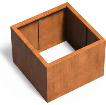 Vyvýšený záhon Steel design Cortenový vyvýšený záhon bez dna 80 x 80 x 60 cm