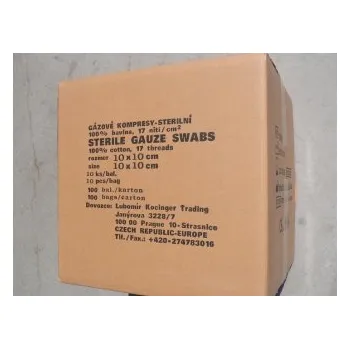 Kompresy sterilní gázové, klinické balení 100x10, rozměr: 10x20 cm
